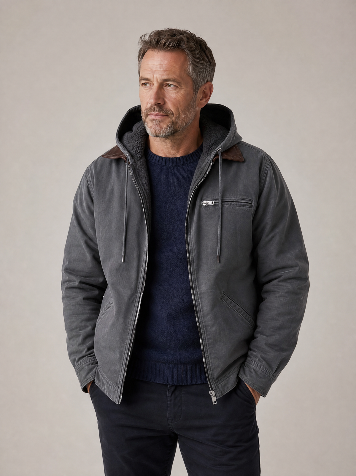 Eoin | The Canvas Fleece-Lined Hooded Jacket