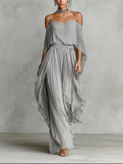Caoimhe | The Chiffon Off-Shoulder Set