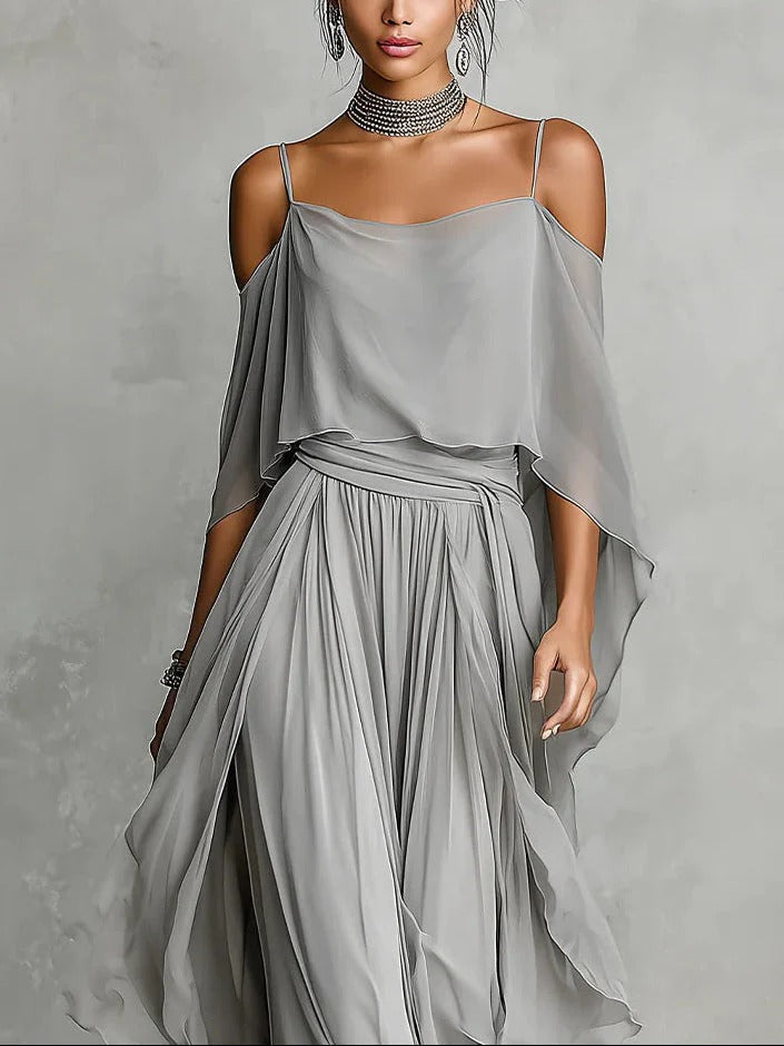 Caoimhe | The Chiffon Off-Shoulder Set