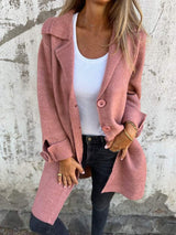 Ciara | The Lapel Collar Button-Front Coat