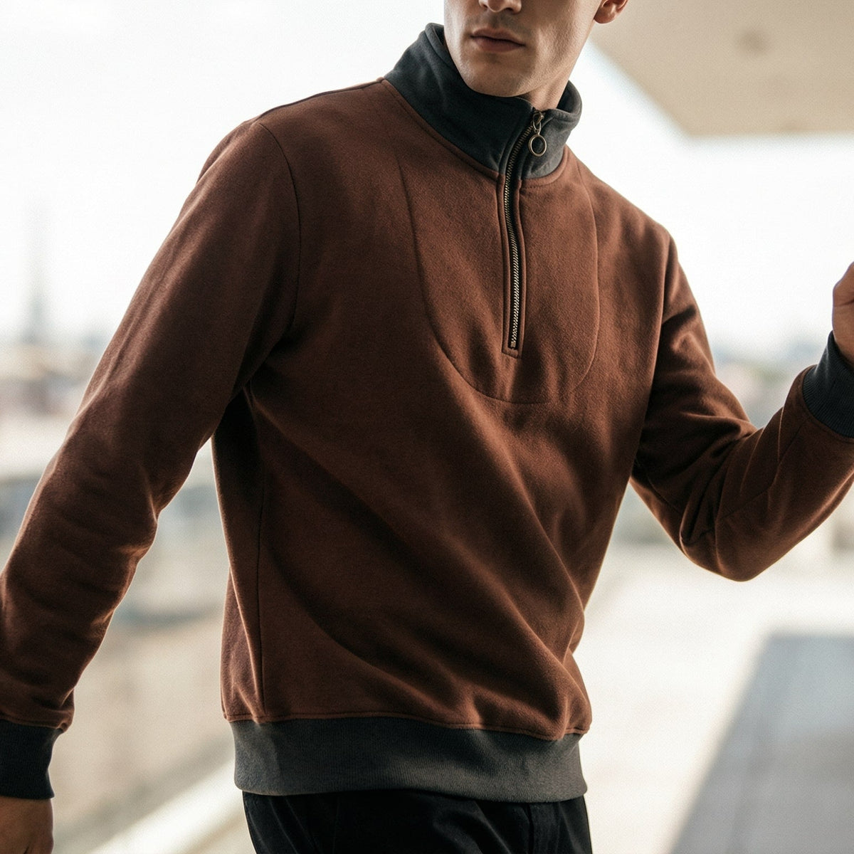 Men's Quarter Zip Pullover Sweater