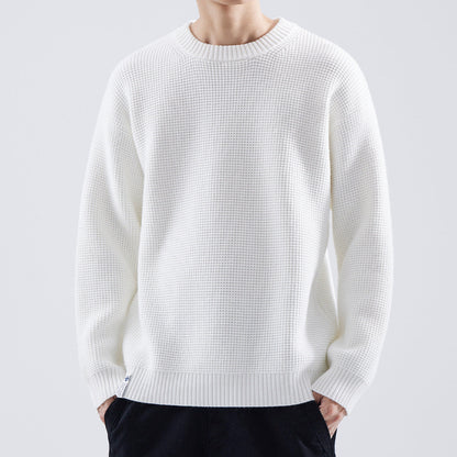 Men's Textured Crew Neck Sweater