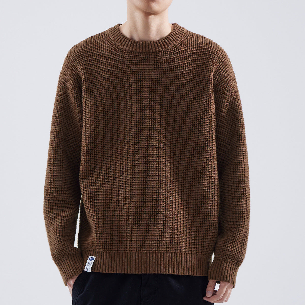 Men's Textured Crew Neck Sweater