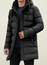 Men's Hooded Long Puffer Winter Jacket