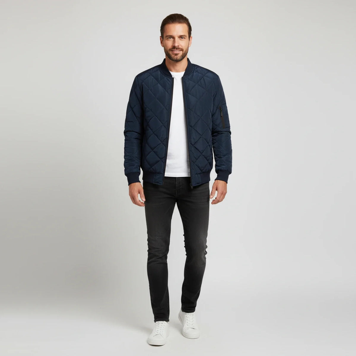 Men's Quilted Bomber Jacket
