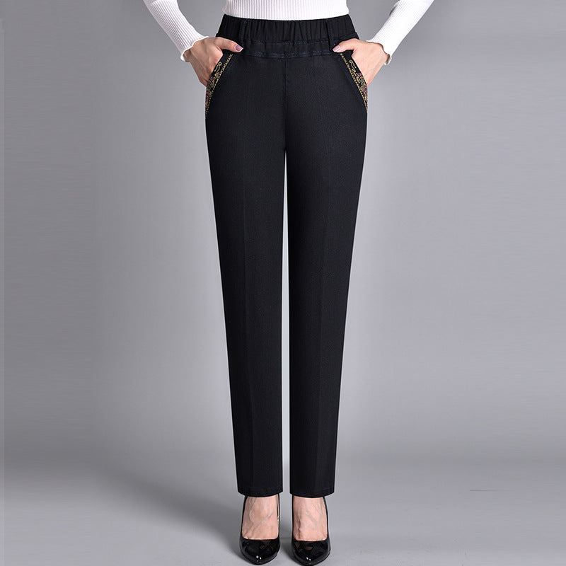 Anna – Women’s jeans with side pockets and an elasticated waist