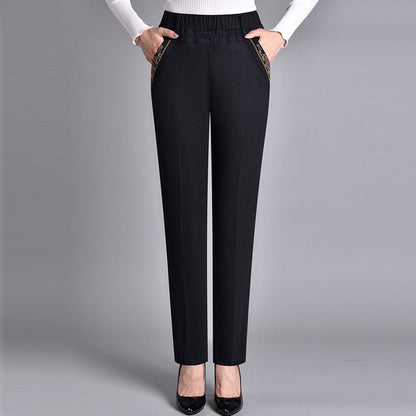 Anna – Women’s jeans with side pockets and an elasticated waist