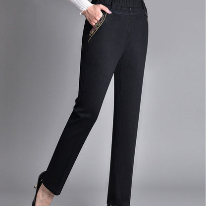 Anna – Women’s jeans with side pockets and an elasticated waist