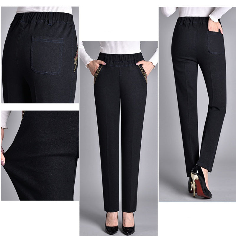 Anna – Women’s jeans with side pockets and an elasticated waist